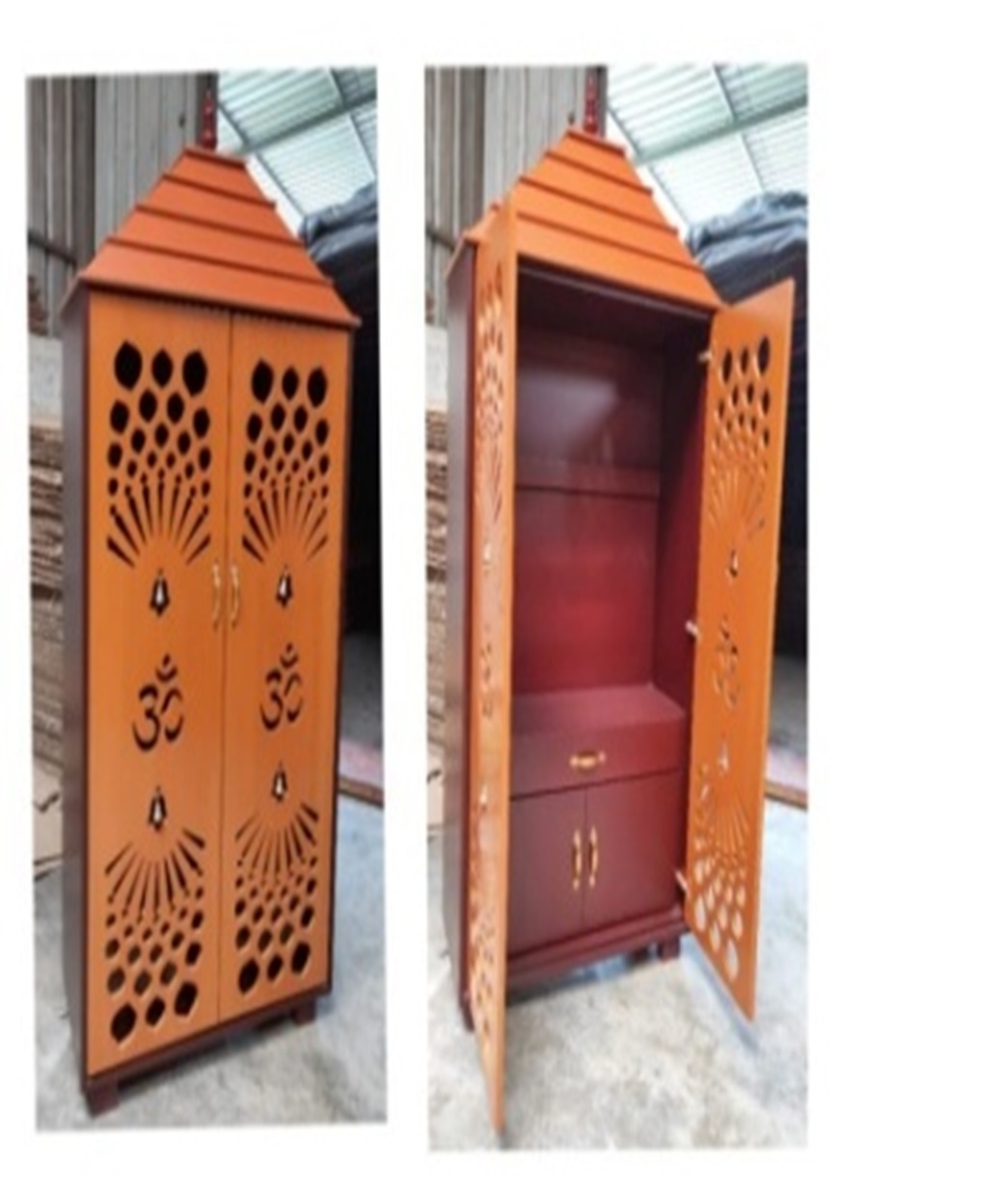 ILK PO 30 B Pooja Unit|78HX36WX16D|Teak-Mahagony||Pooja Unit