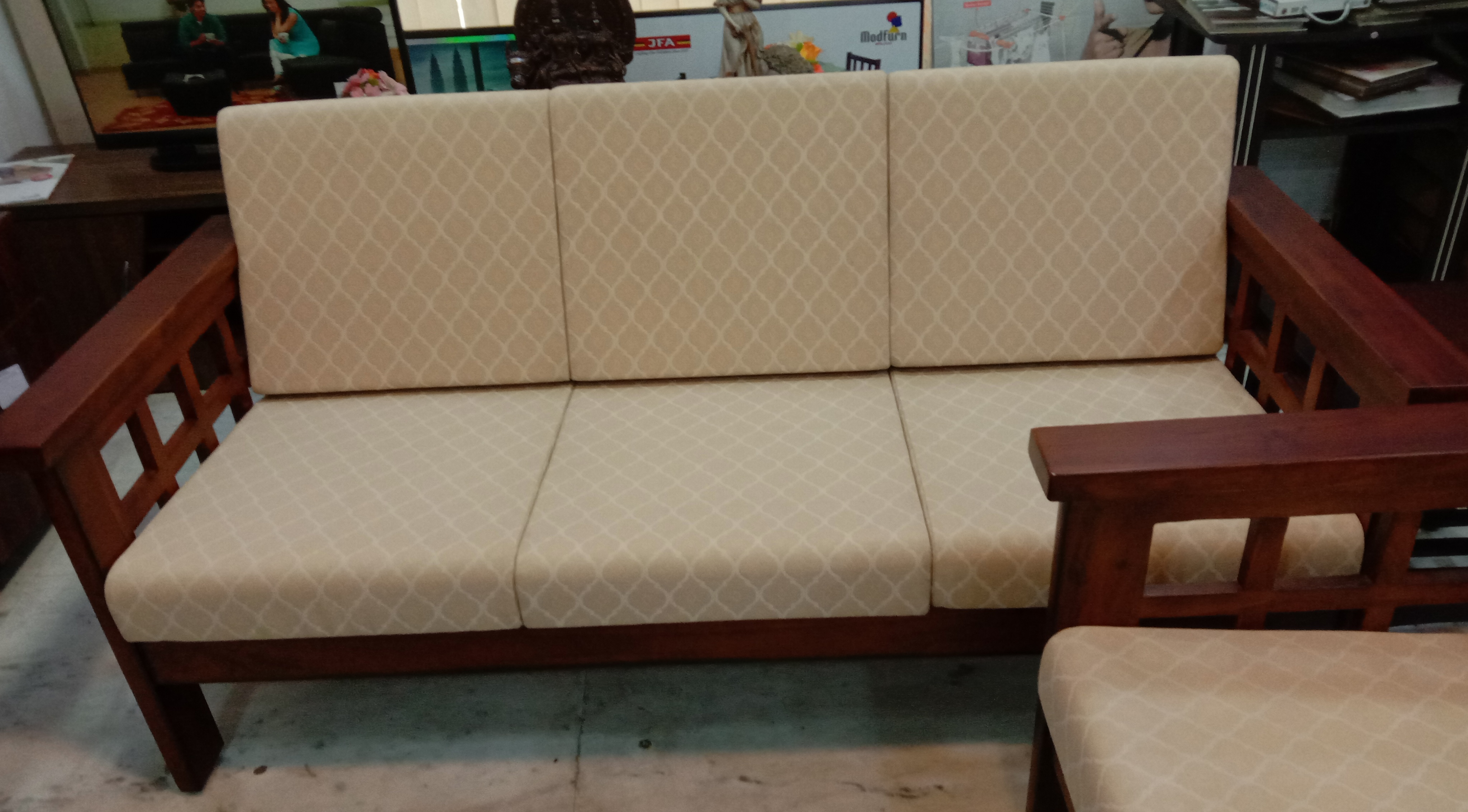 Kattam Sofa Set With Cushion - Wooden Sofa Sets In Chennai | JFA.IN